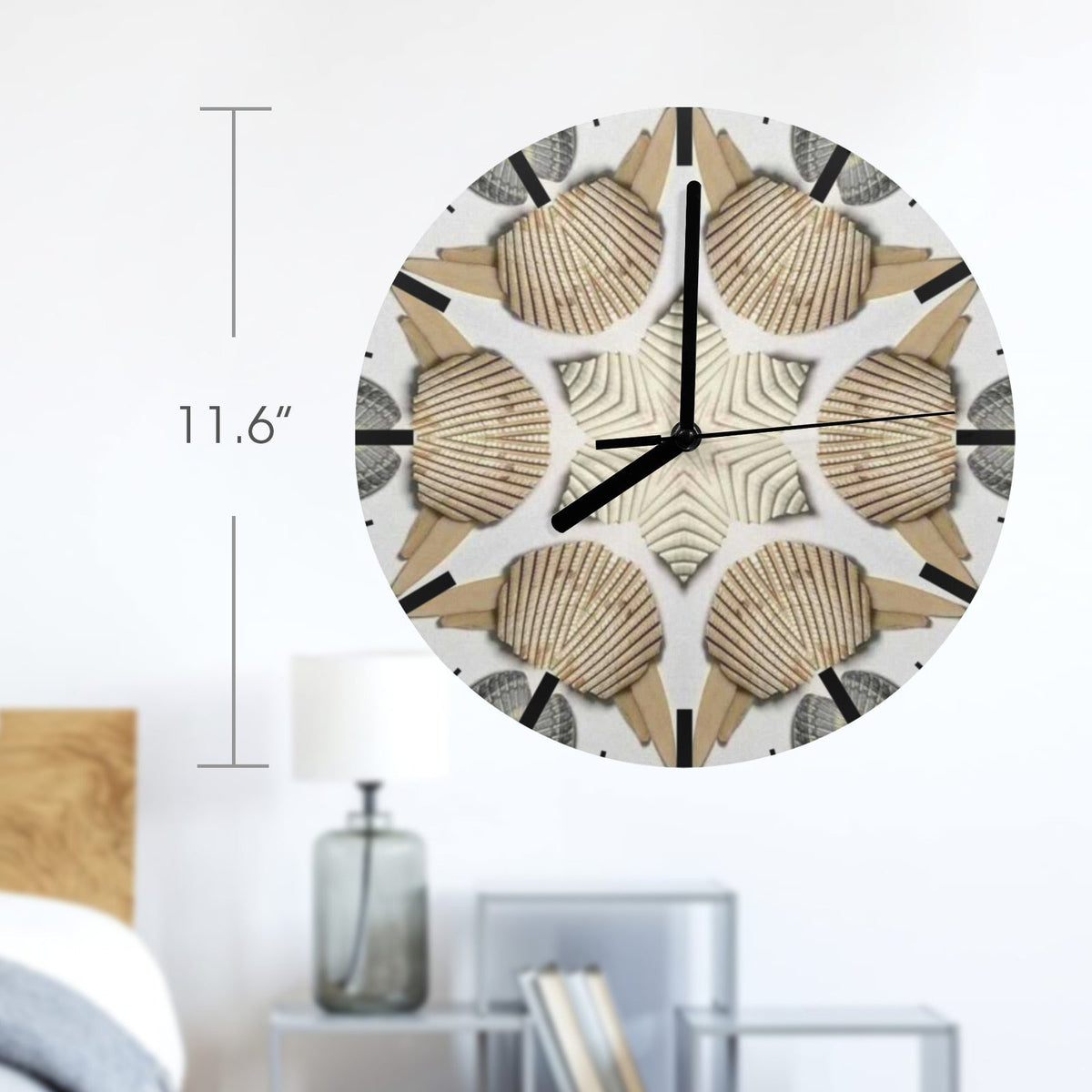 Seashell Pattern Wall Clock (Made in USA)