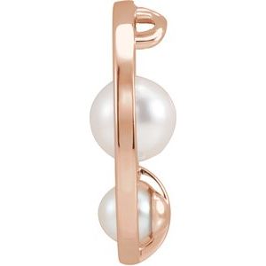 14K Rose Gold Cultured White Akoya Pearl Hold You Forever® Pendant