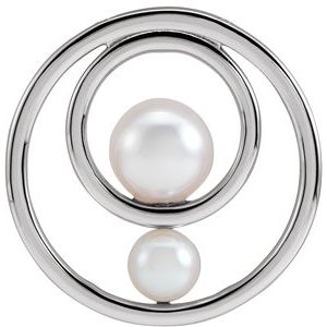 14K White Gold Cultured White Akoya Pearl Hold You Forever® Pendant