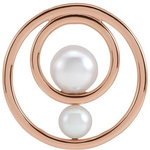 14K Rose Gold Cultured White Akoya Pearl Hold You Forever® Pendant