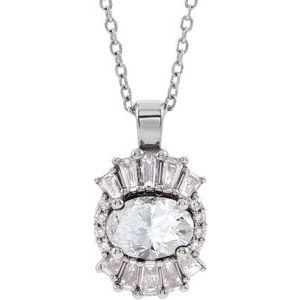 Platinum 1 CTW Natural Diamond 16-18" Necklace