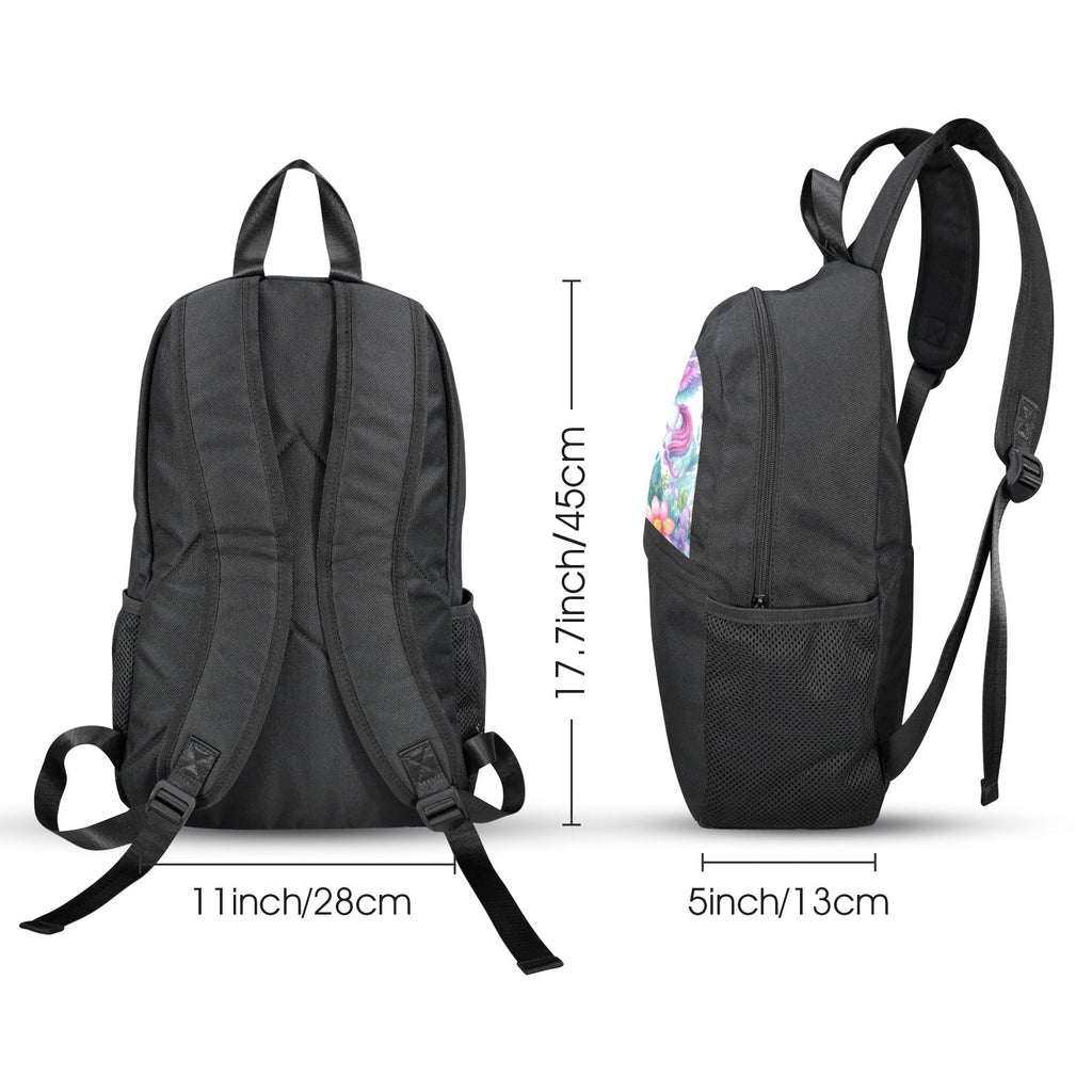 Purple Unicorns and Castle School Backpack | Upper Part Printing