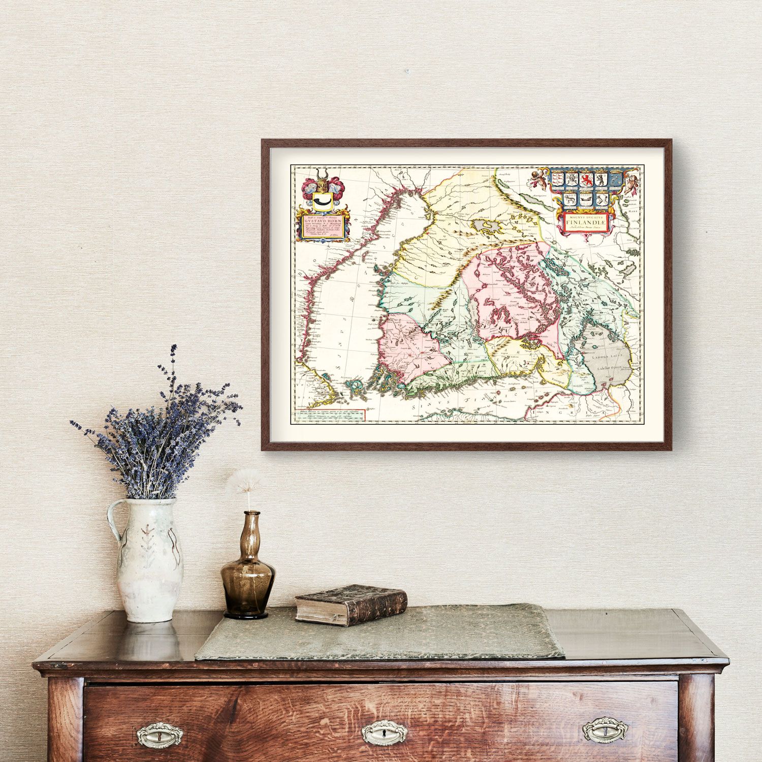 Vintage Map of Finland 1665