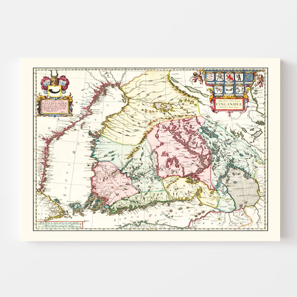 Vintage Map of Finland 1665