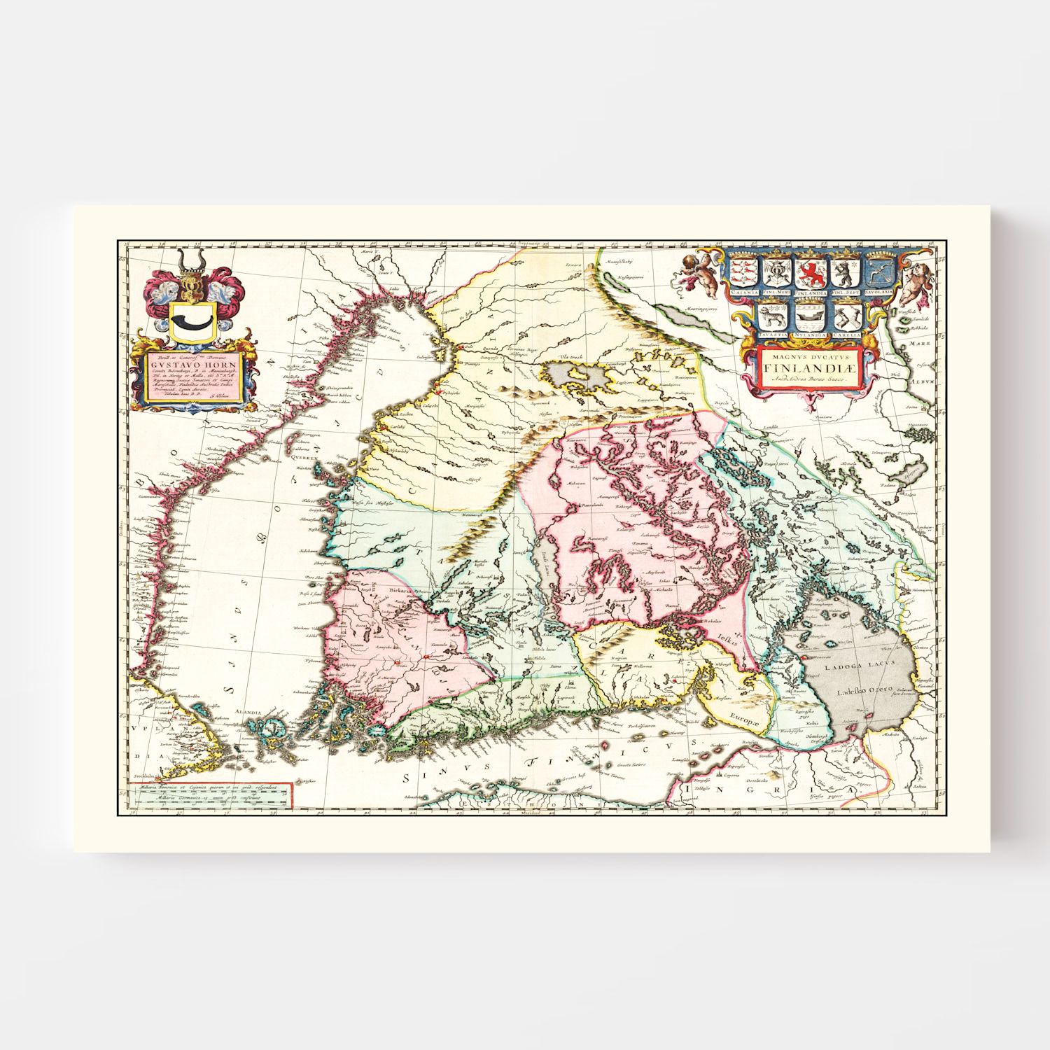 Vintage Map of Finland 1665