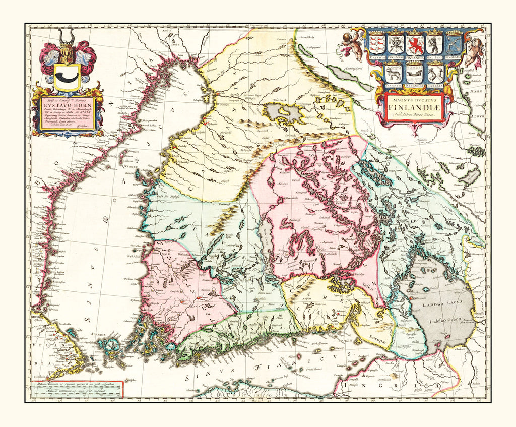 Vintage Map of Finland 1665
