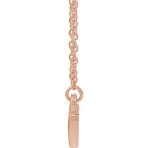 14K Rose Gold Natural Citrine Heart 16" Necklace