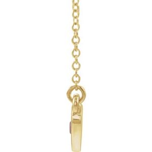 14K Yellow Gold Lab-Grown Alexandrite Heart 16" Necklace