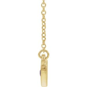 14K Yellow Gold Natural Amethyst Heart 16" Necklace