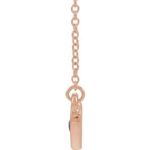14K Rose Gold Natural Amethyst Heart 16" Necklace