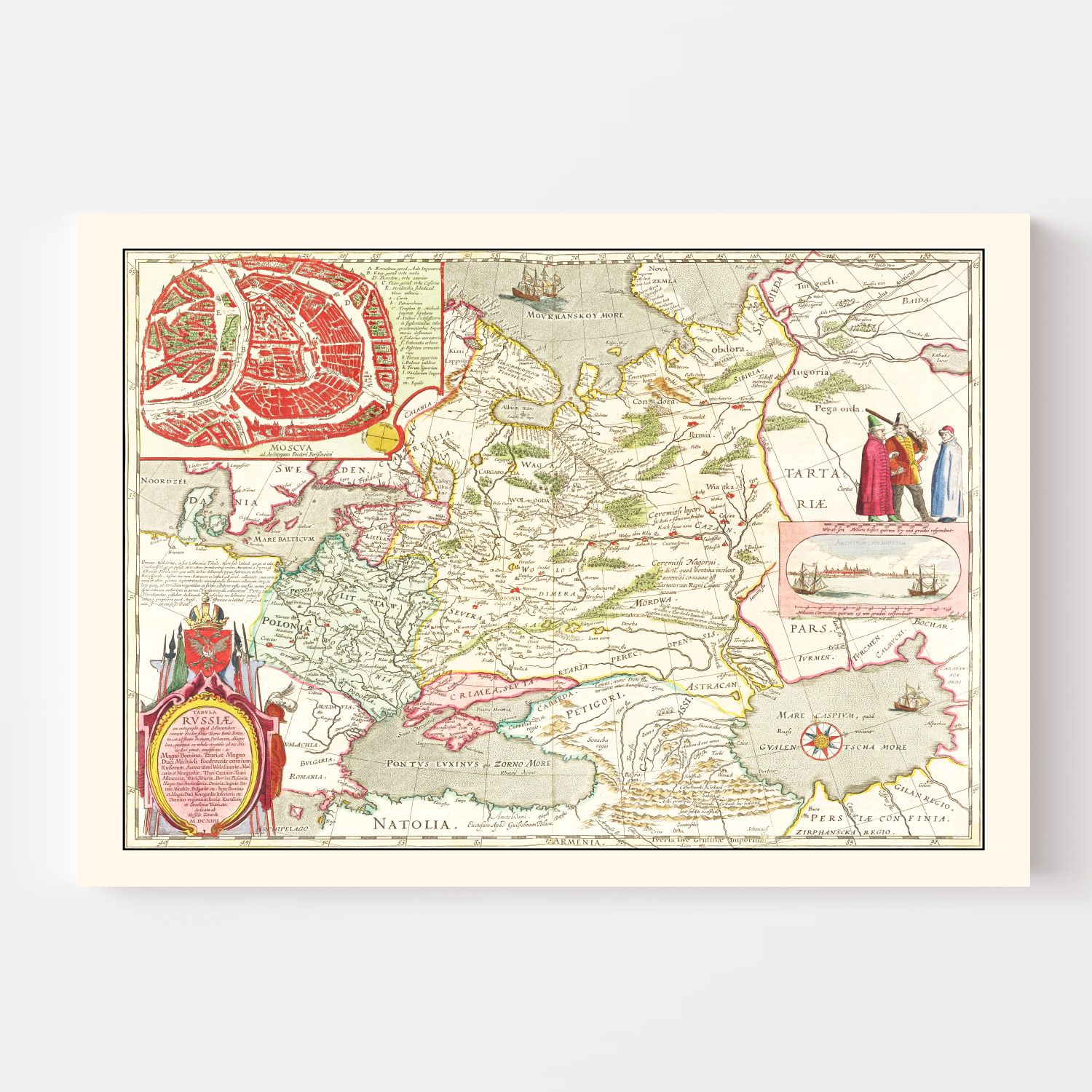 Vintage Map of Russia 1665