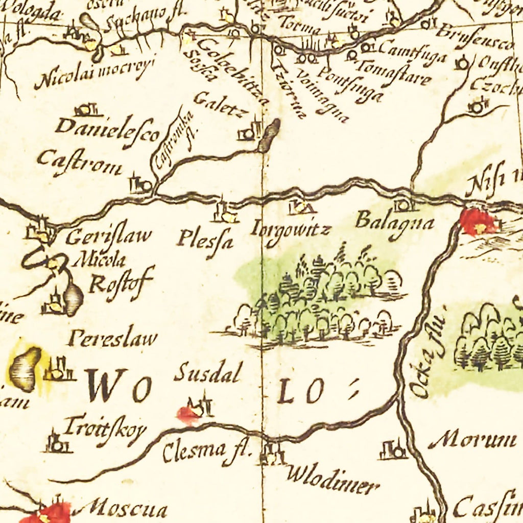 Vintage Map of Russia 1665