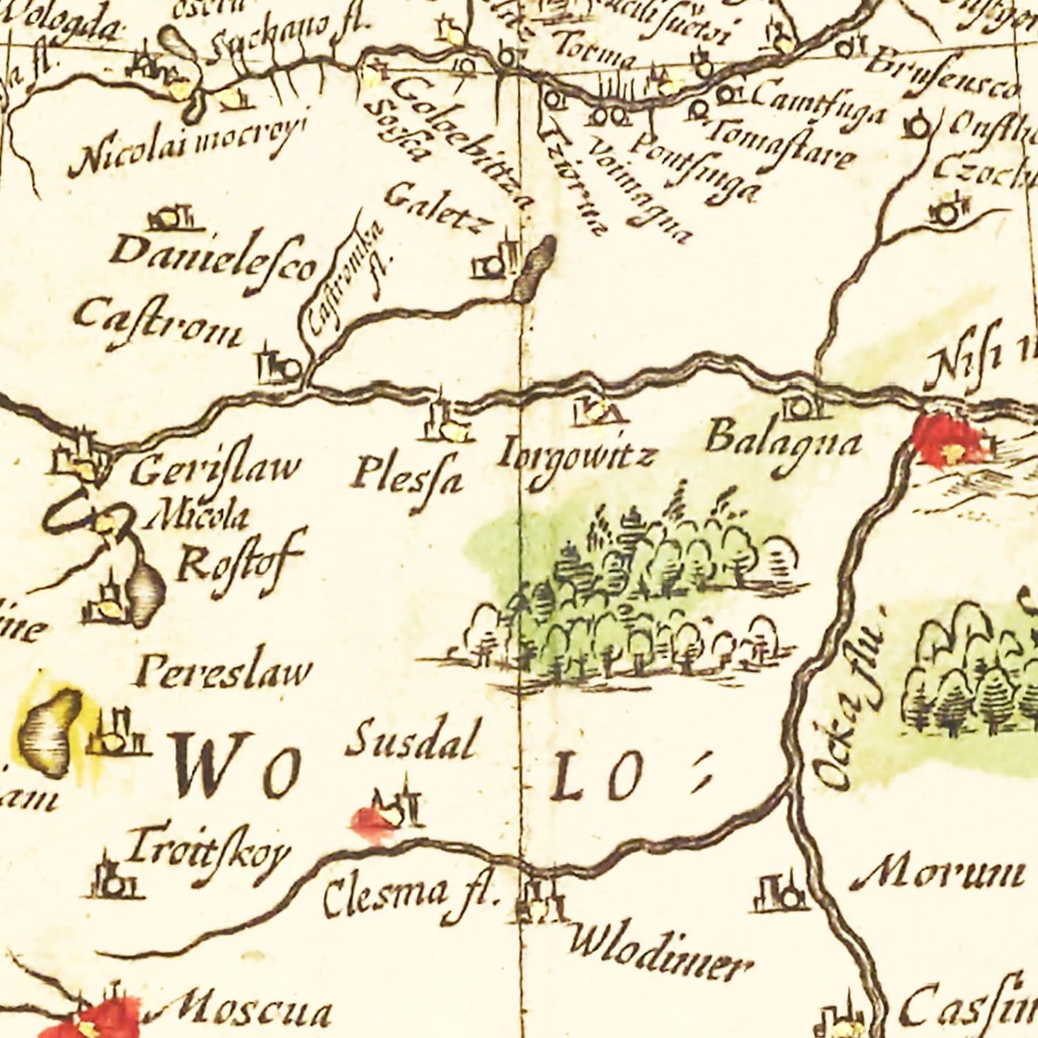 Vintage Map of Russia 1665