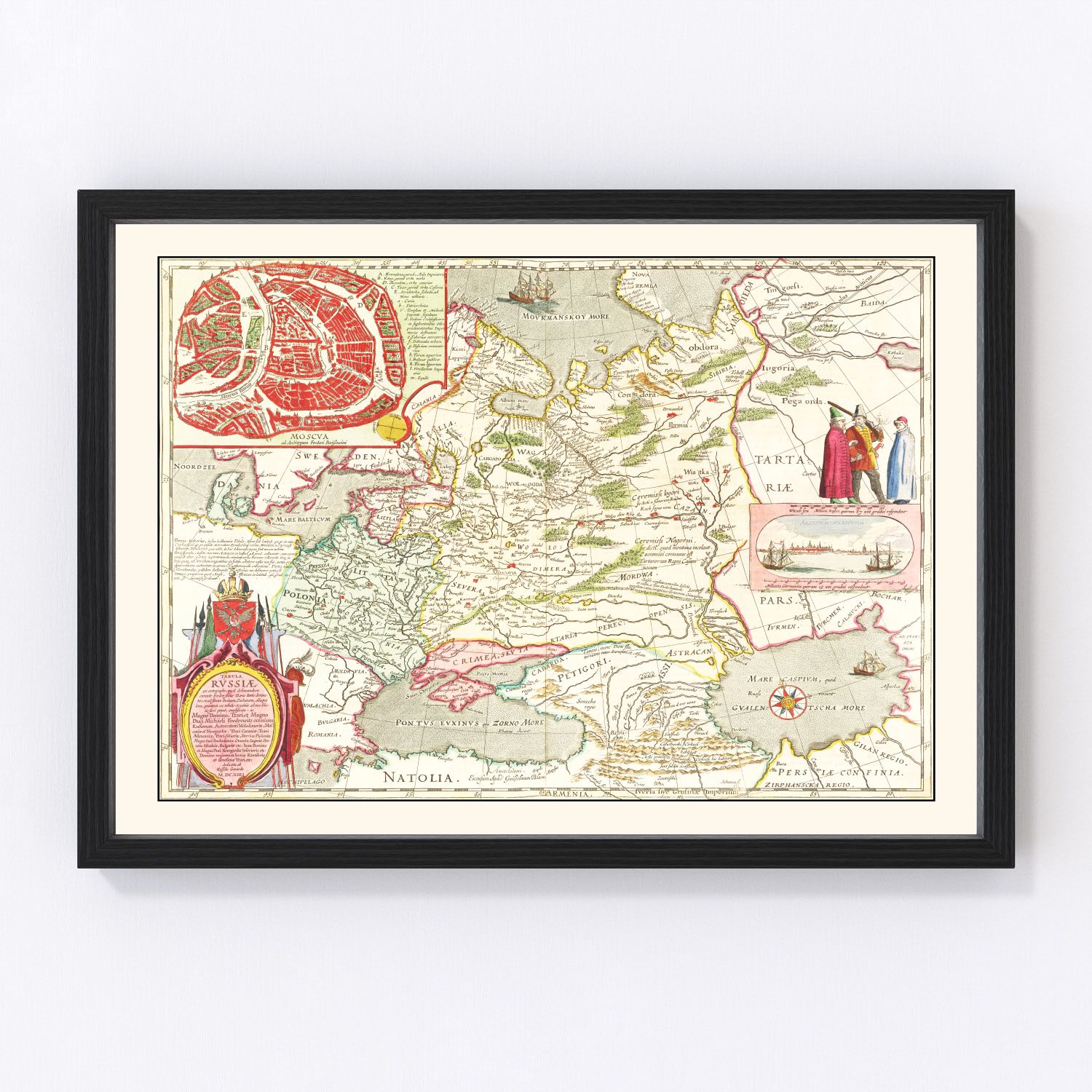 Vintage Map of Russia 1665