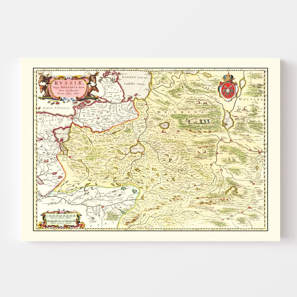 Vintage Map of Russia 1665