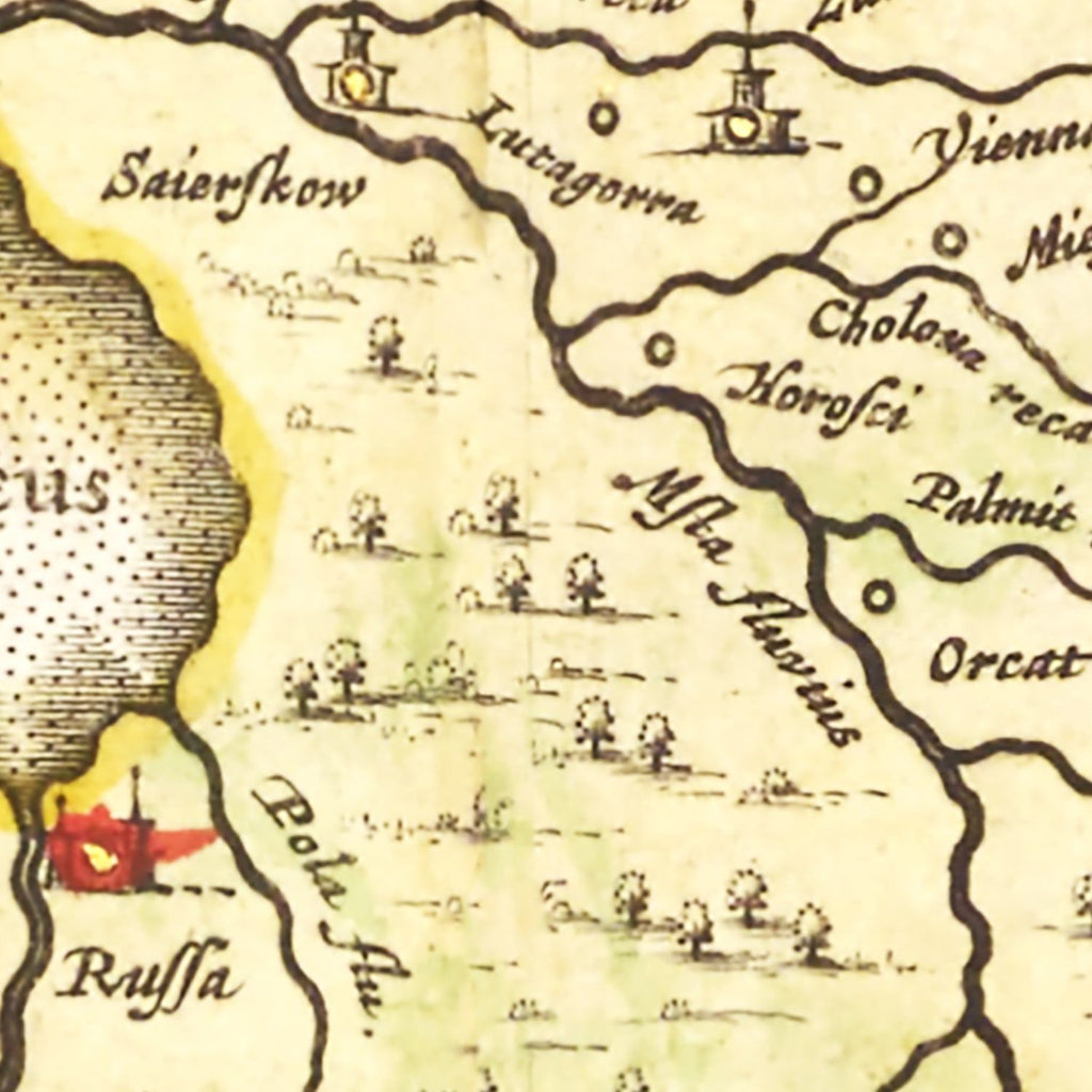 Vintage Map of Russia 1665
