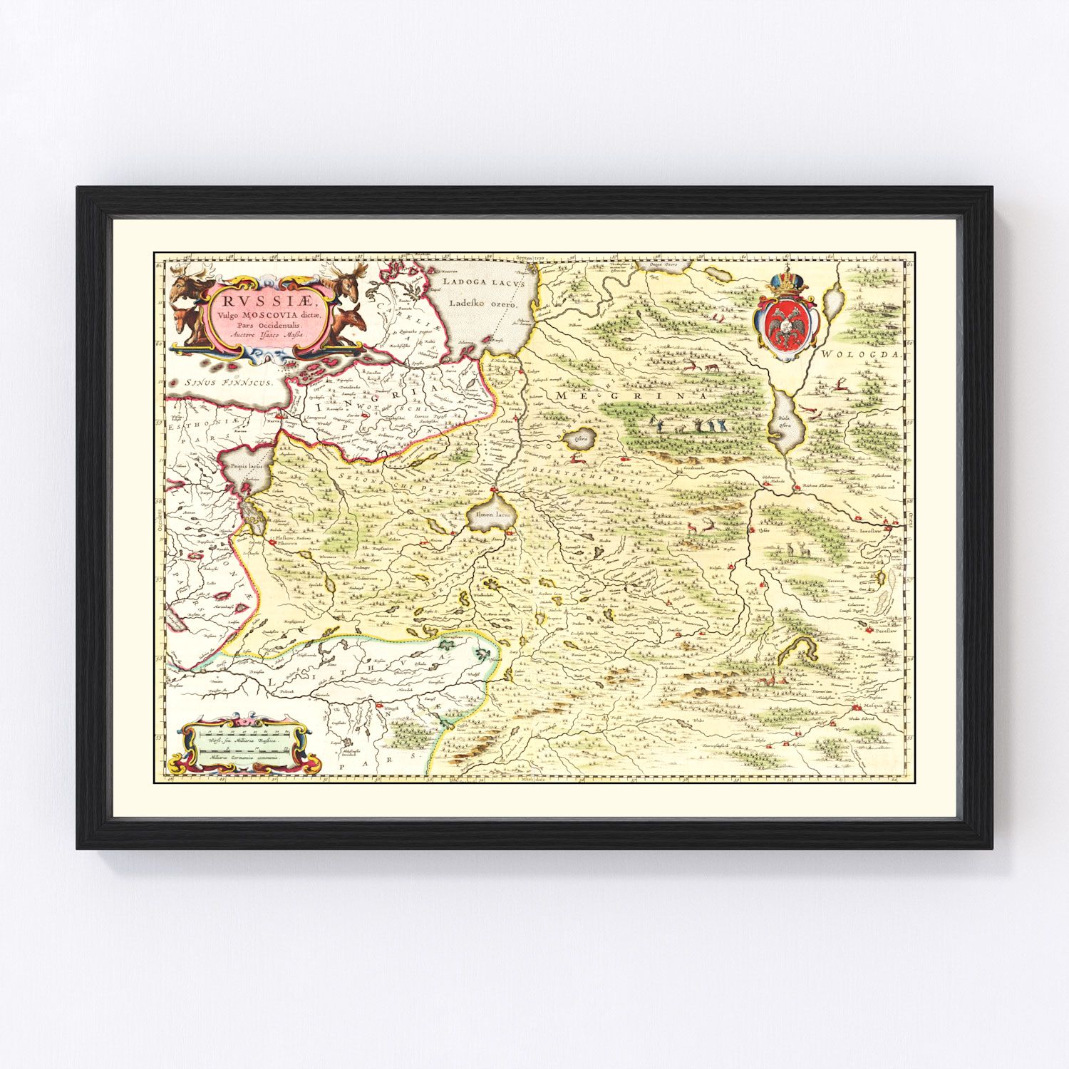 Vintage Map of Russia 1665