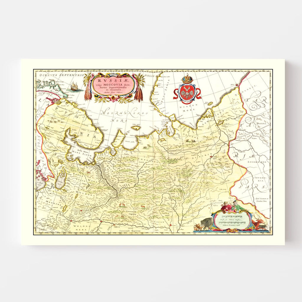 Vintage Map of Russia 1665