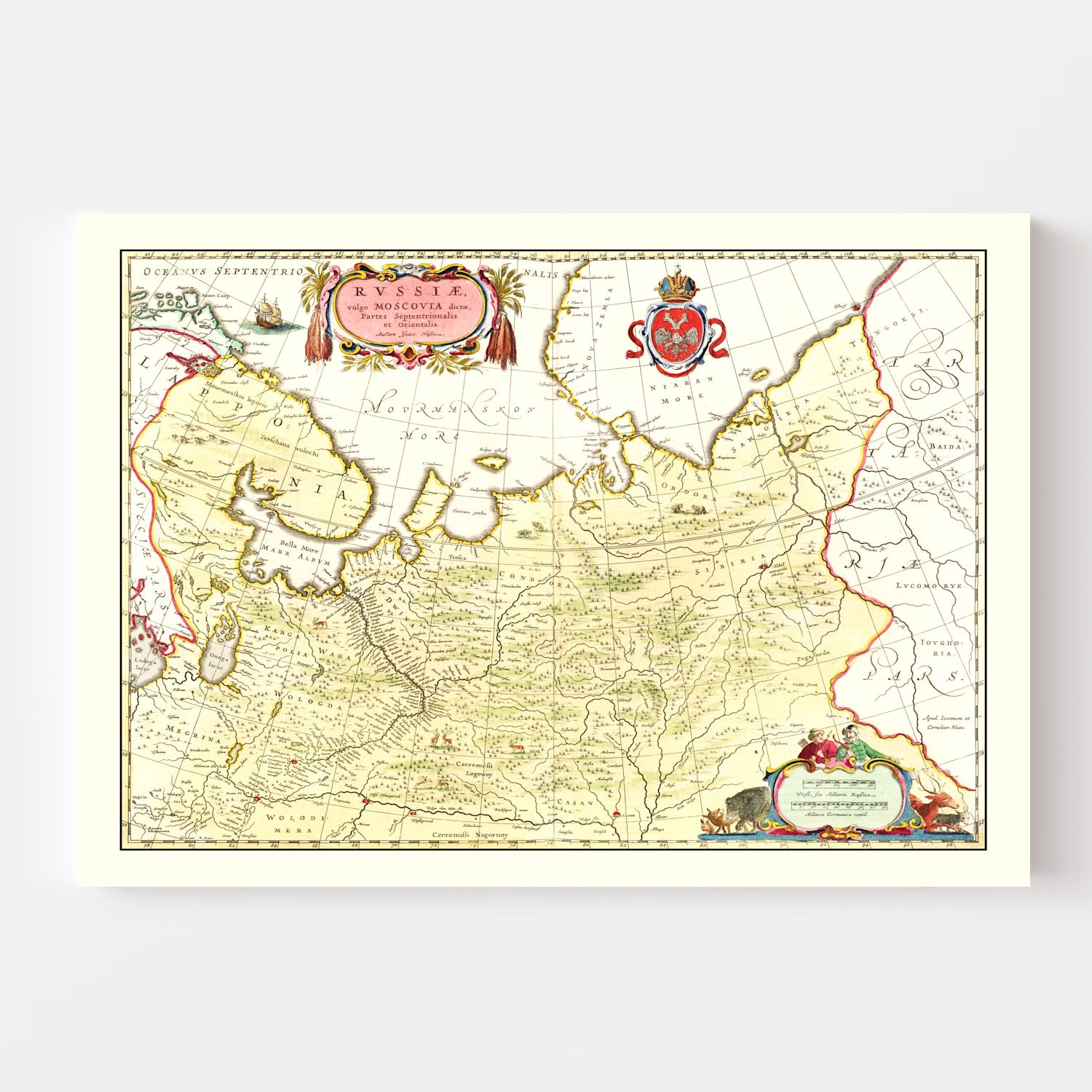 Vintage Map of Russia 1665