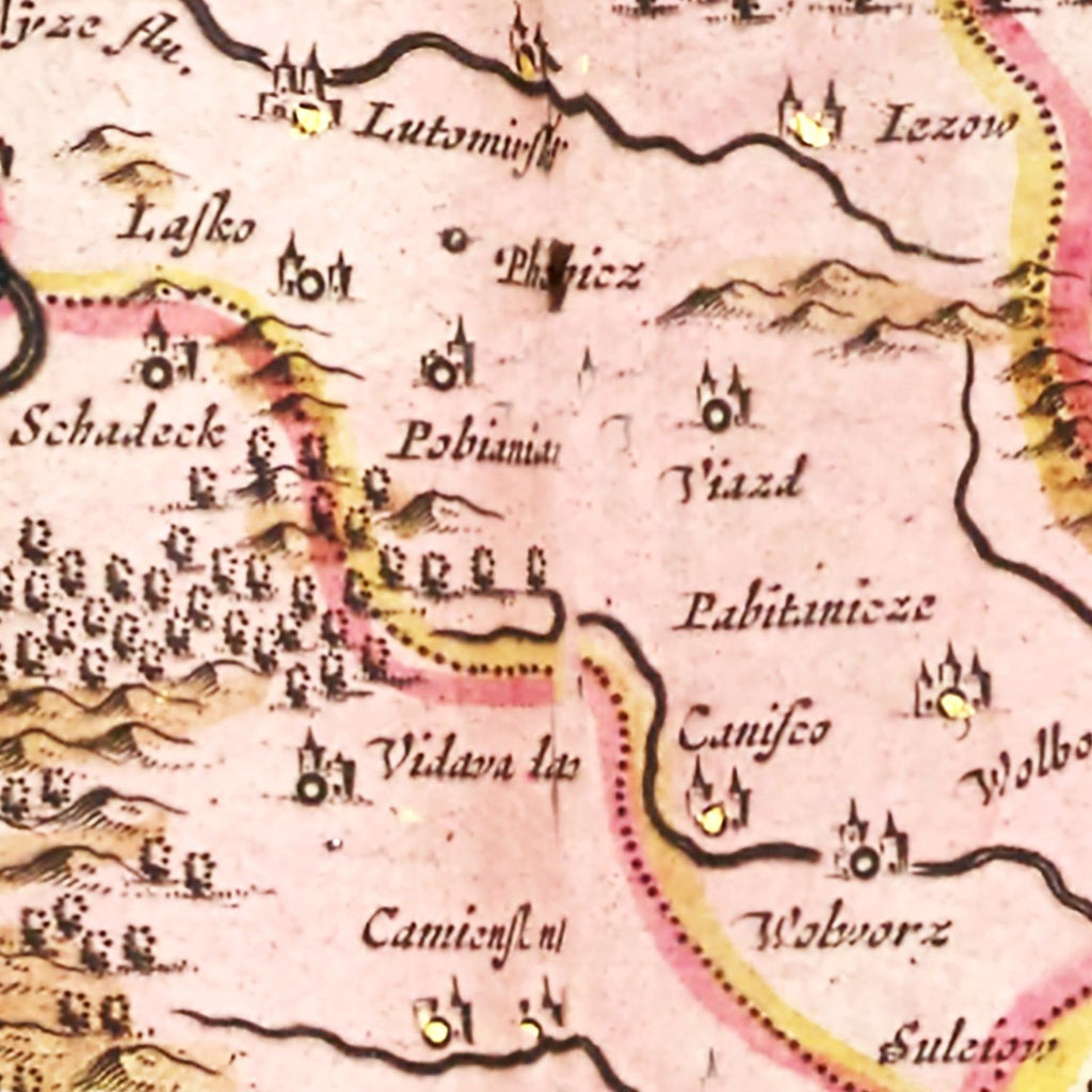 Vintage Map of Poland 1665