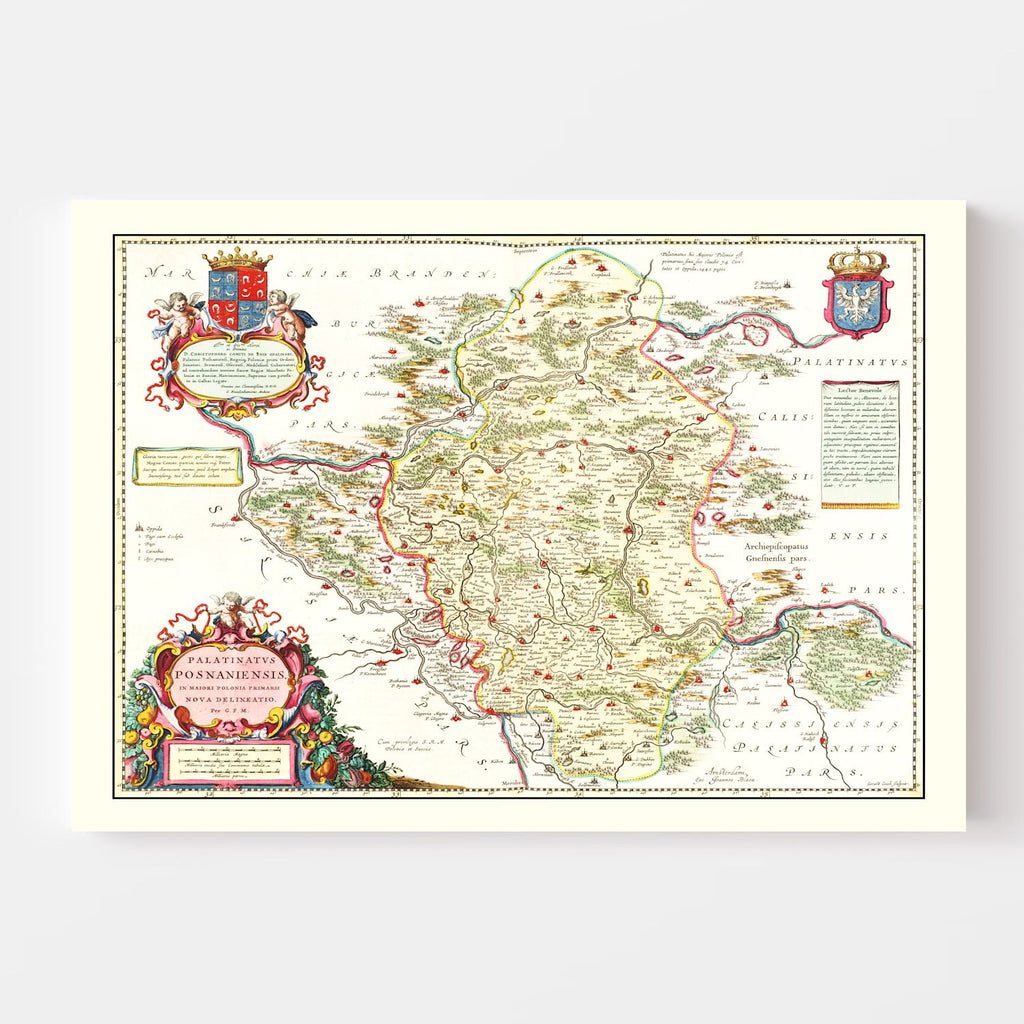 Vintage Map of Poland 1665