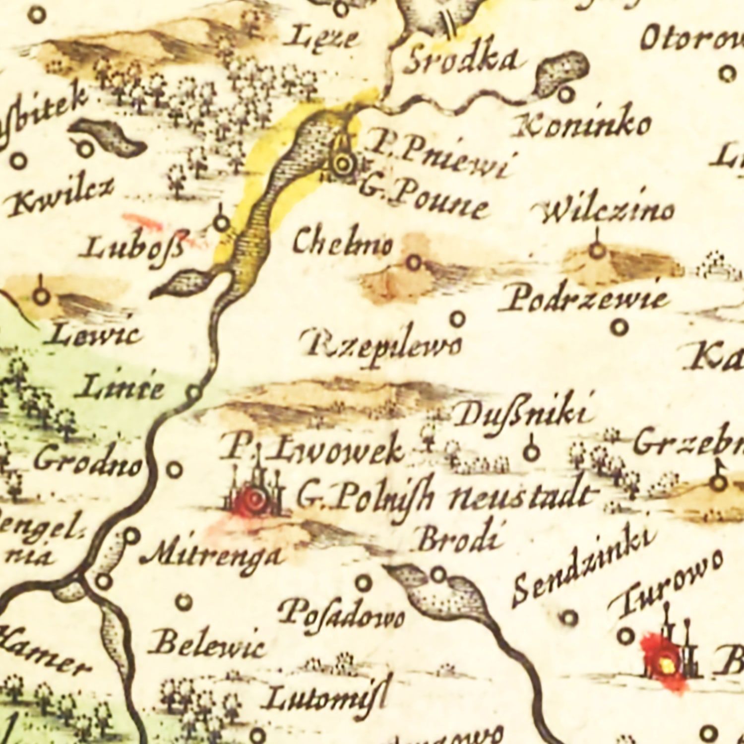 Vintage Map of Poland 1665