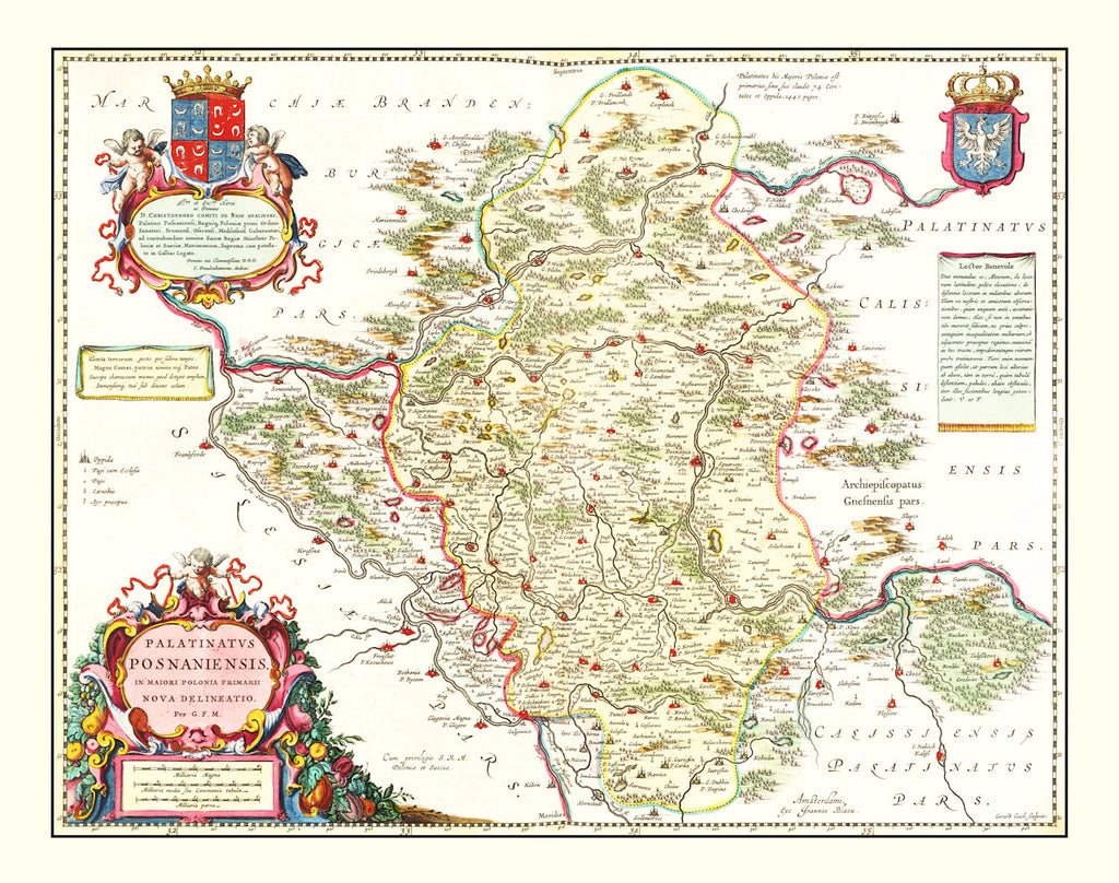 Vintage Map of Poland 1665