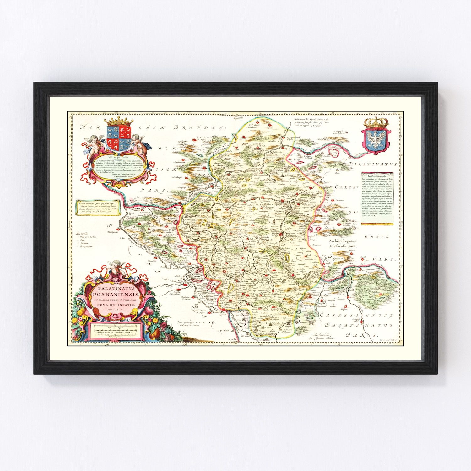 Vintage Map of Poland 1665