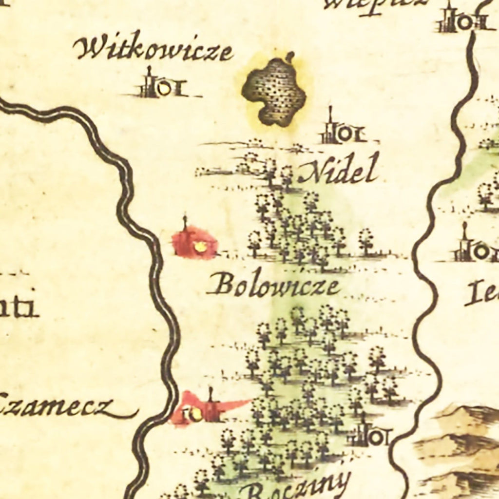 Vintage Map of Southwestern Poland 1665