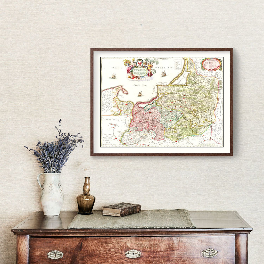 Vintage Map of Prussia 1665
