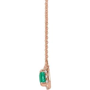 14K Rose Gold 6x4 mm Lab-Grown Alexandrite & 1/5 CTW Natural Diamond 18" Necklace