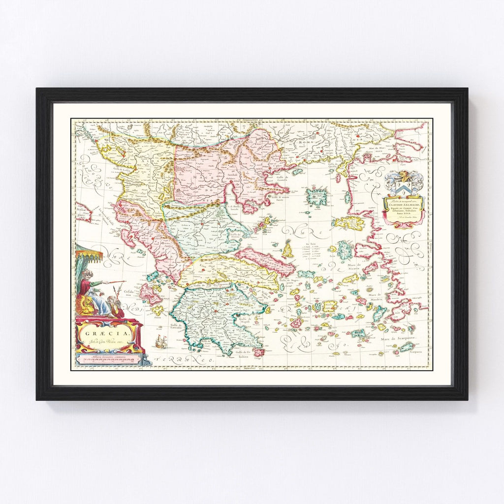Vintage Map of Greece 1665