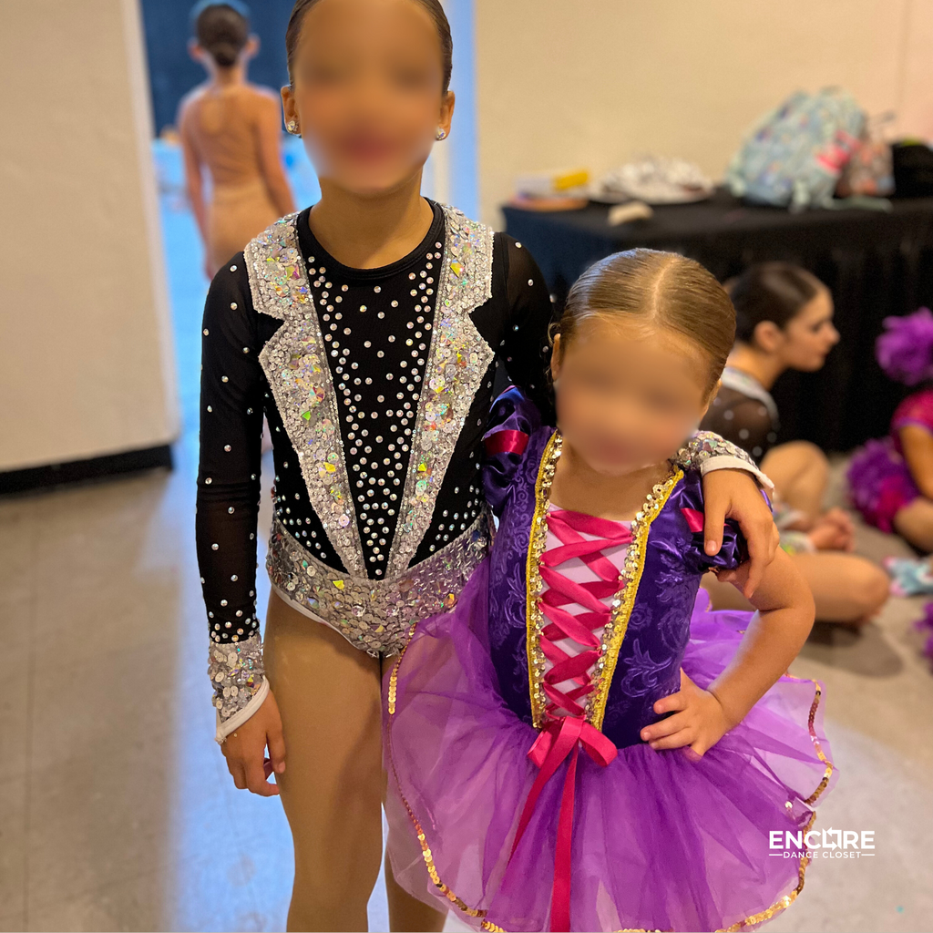 Tuxedo-Inspired Silver and Black Leotard