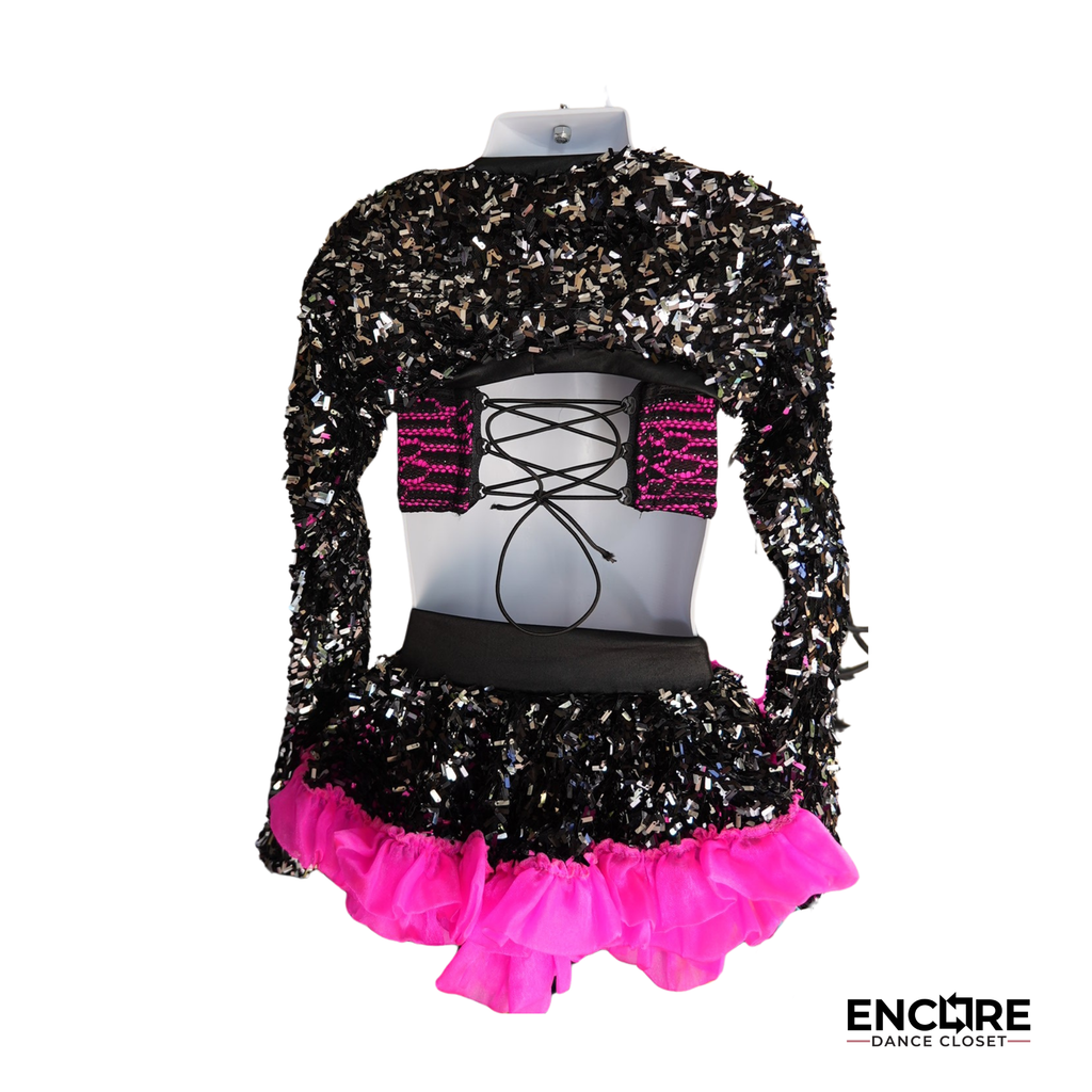 Black & Hot Pink Lace Flair