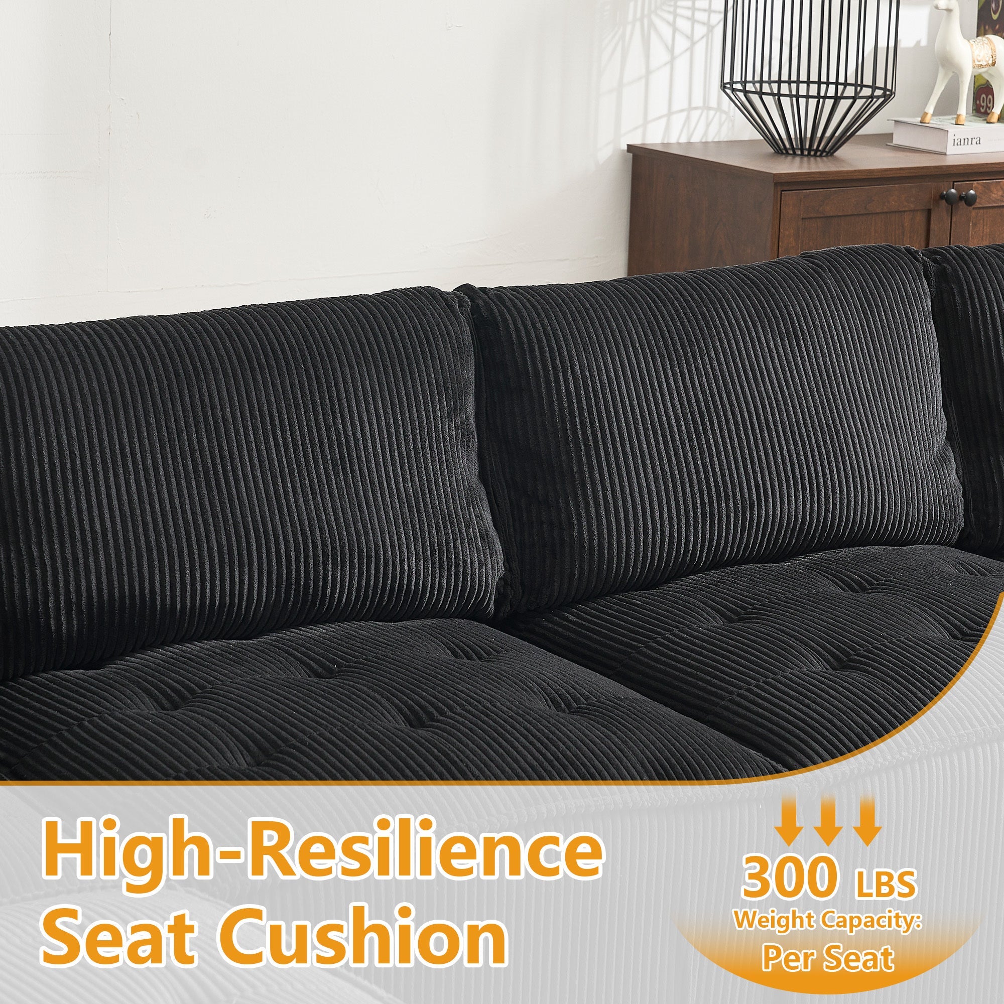 UNITED WE WIN Modular Sectional Sofa U Shaped Modular Couch with Reversible Chaise Modular Sofa Sectional Couch,6- Seat Convertible Sofa,Fit for Living Room