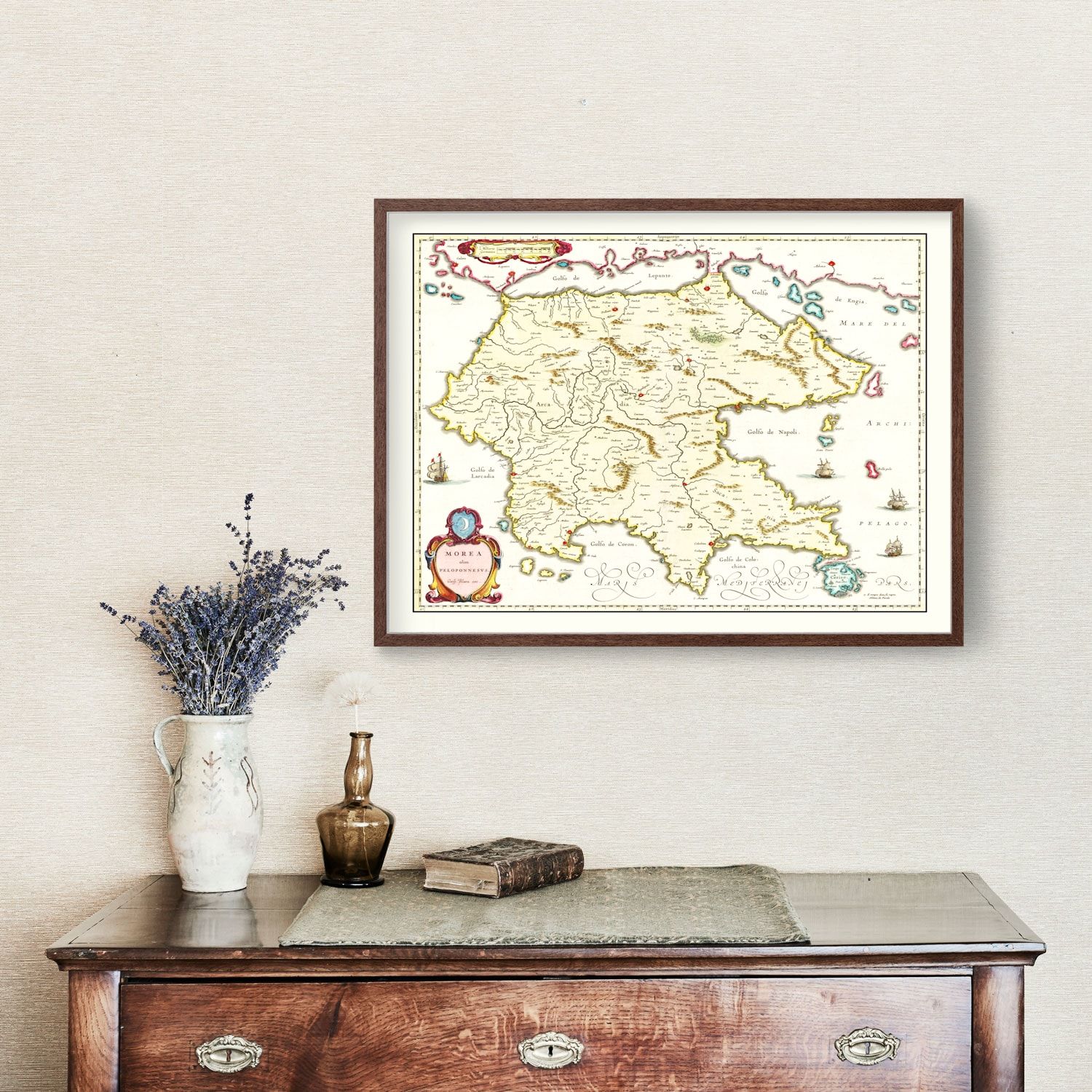 Vintage Map of Ottoman Empire  1665