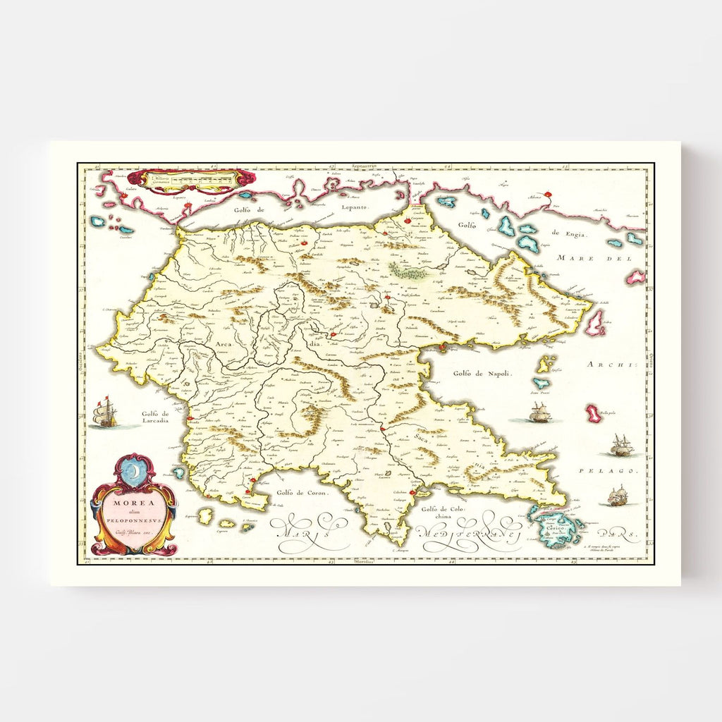 Vintage Map of Ottoman Empire  1665