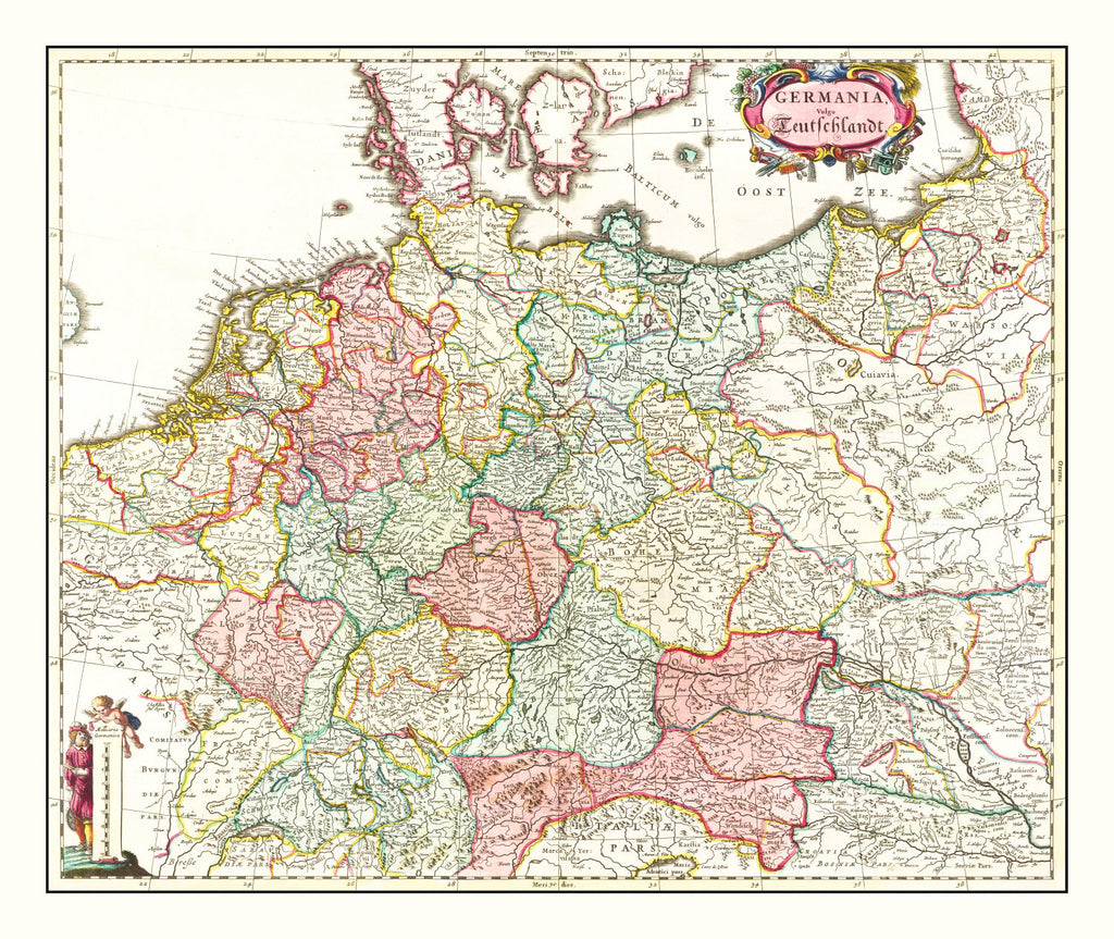 Vintage Map of Germany 1665