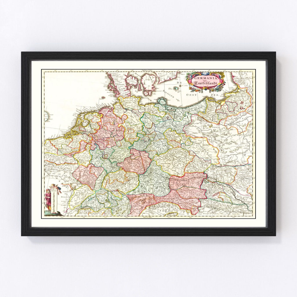 Vintage Map of Germany 1665