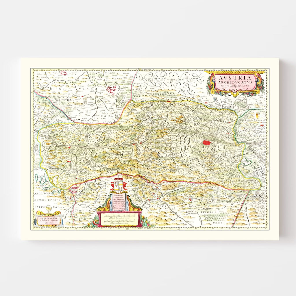 Vintage Map of Austria 1665