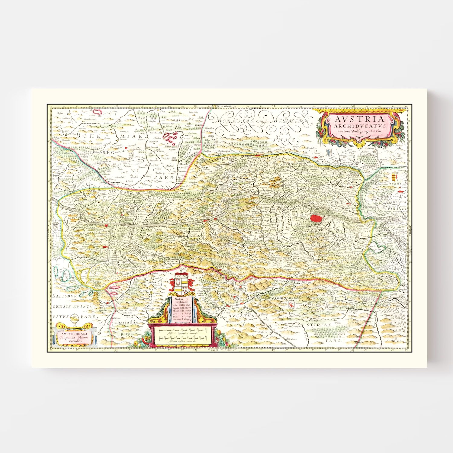 Vintage Map of Austria 1665