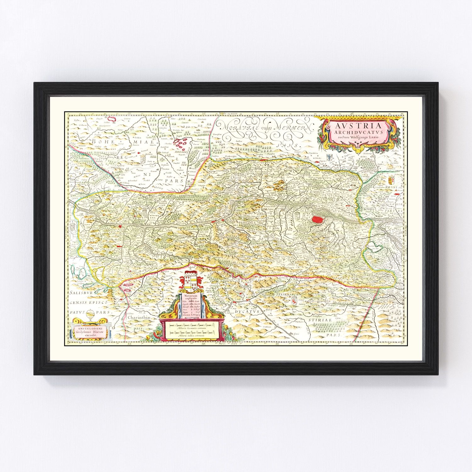 Vintage Map of Austria 1665