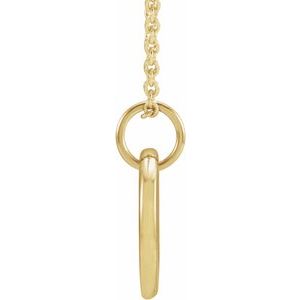 14K Yellow Gold Engravable .005 CT Natural Diamond 16-18" Necklace