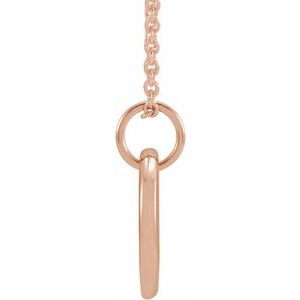 14K Rose Gold Engravable .005 CT Natural Diamond 16-18" Necklace