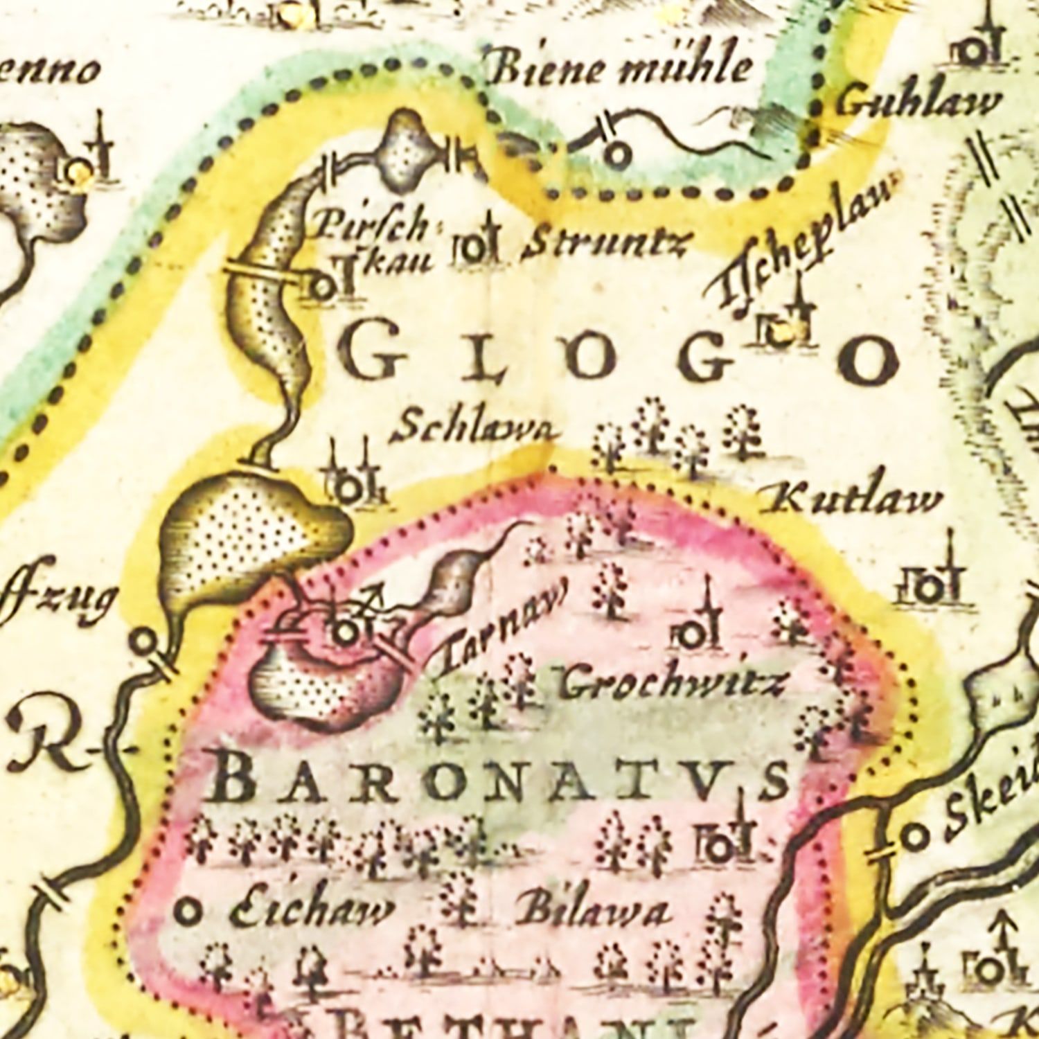 Vintage Map of Lower Silesia, 1665