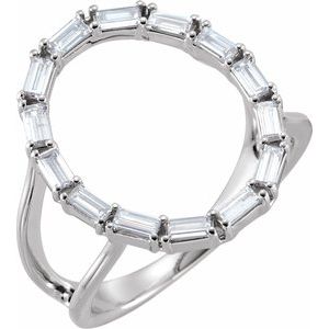 14K White Gold 1/2 CTW Natural Diamond Negative Space Ring