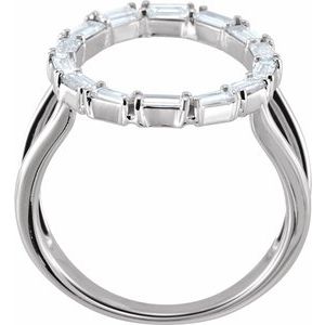 14K White Gold 1/2 CTW Natural Diamond Negative Space Ring