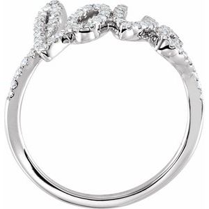 14K White Gold 1/4 CTW Natural Diamond Love Ring