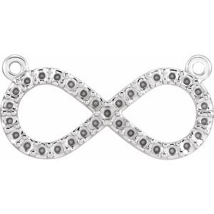 Sterling Silver 16.25x8 mm Accented Infinity Necklace Center