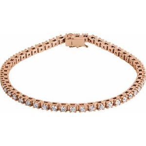14K Rose Gold 3 1/2 CTW Lab-Grown Diamond Line 7 1/4" Bracelet
